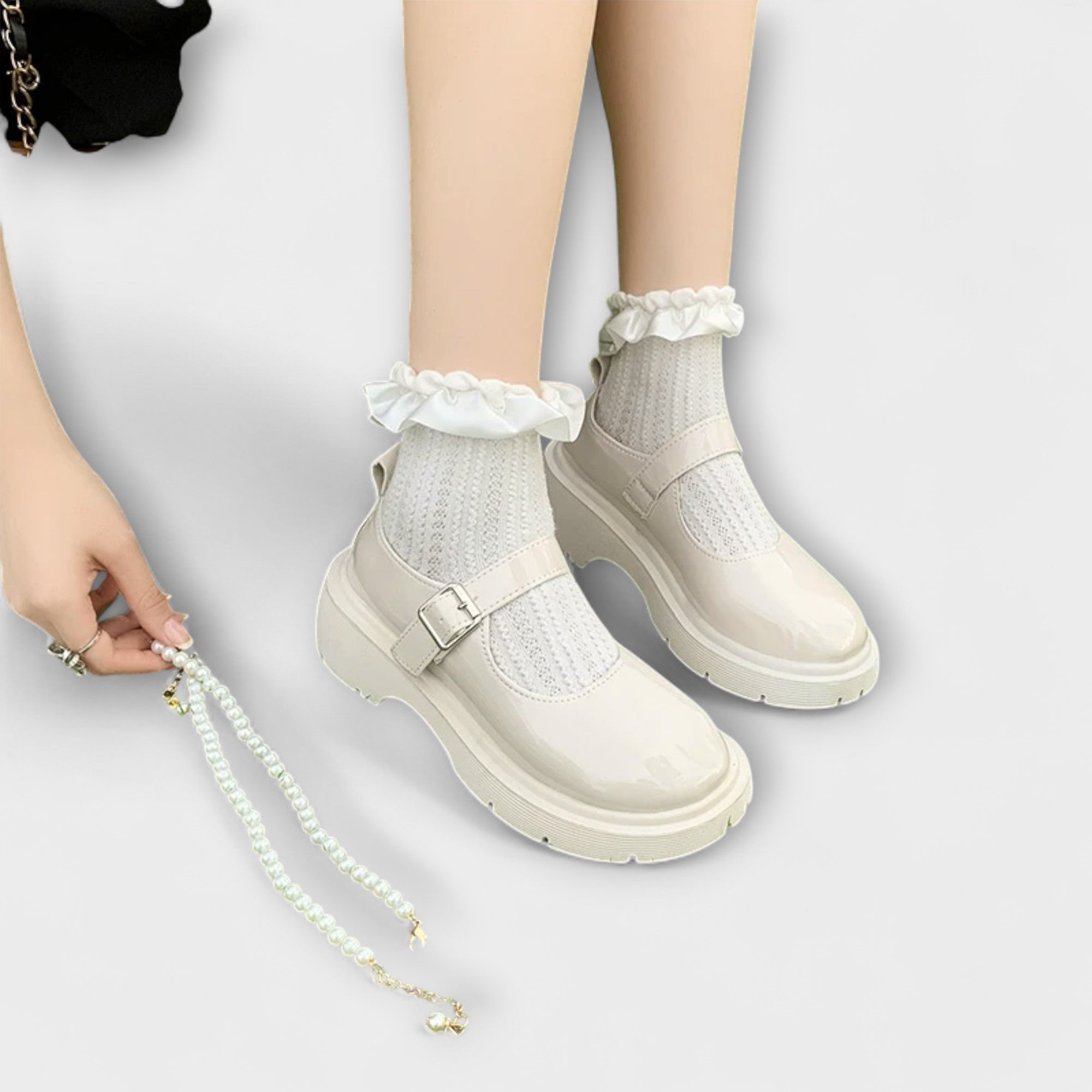 Pearl - Luksuzne perle Mary Jane kožne cipele