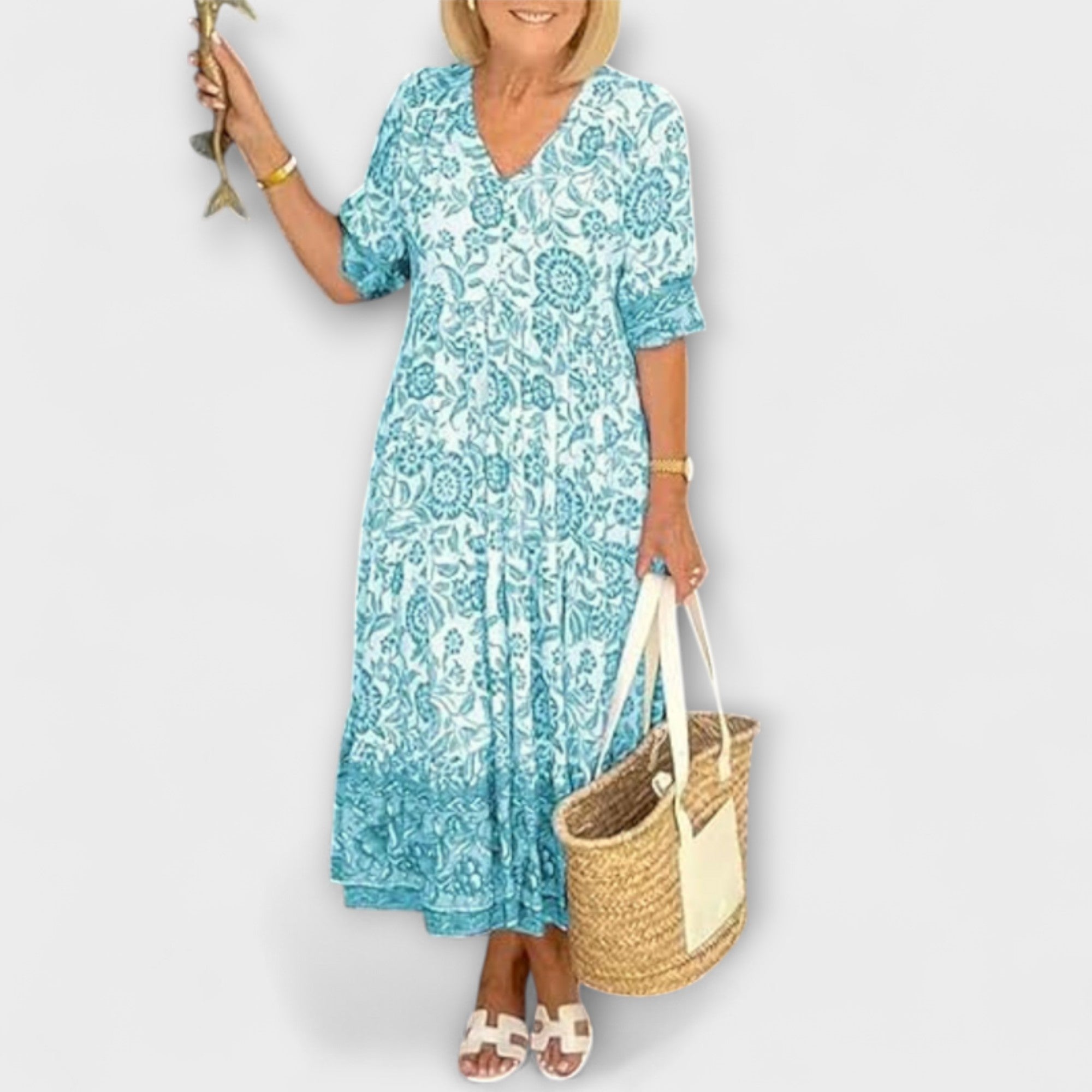 Caitlin - Graciozna cvjetna haljina s prozračnim dizajnom