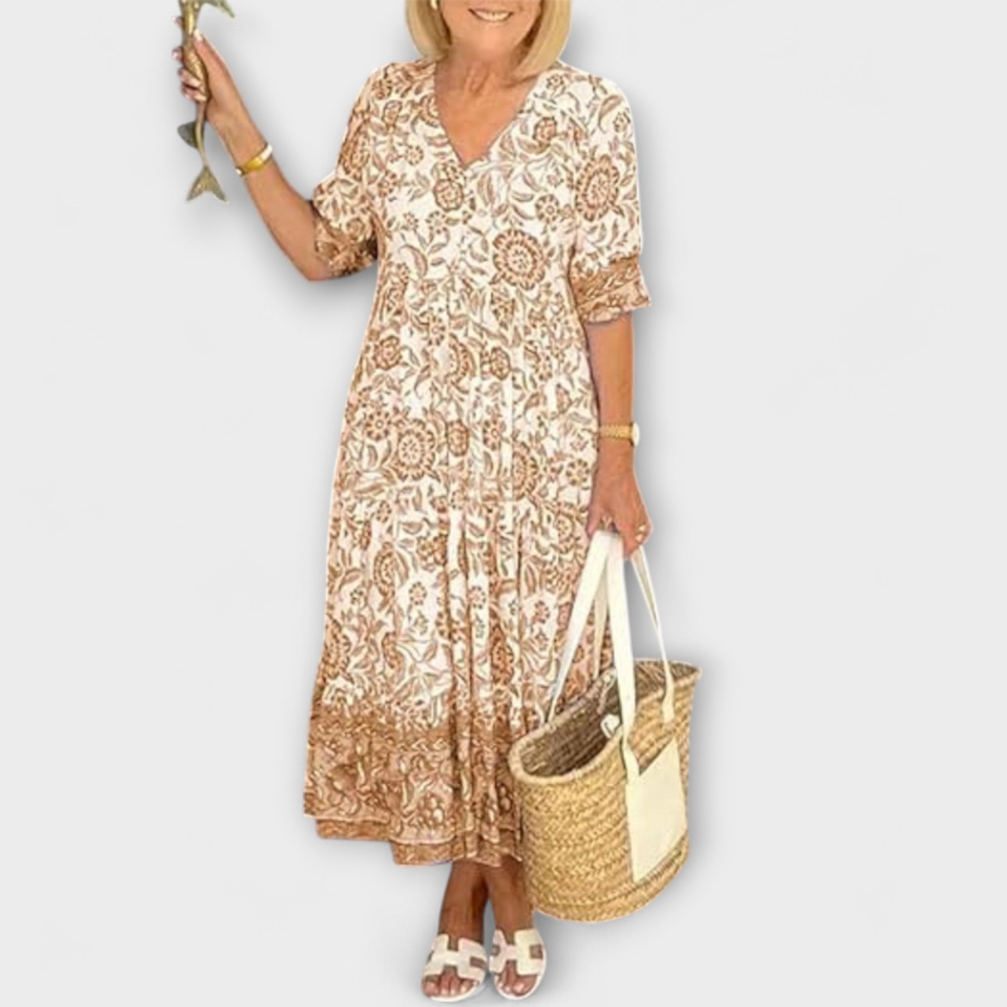 Caitlin - Graciozna cvjetna haljina s prozračnim dizajnom