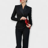 Noa - Crni Blazer Set s Perlama