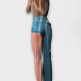 Astra - Trendi asimetrične traper kratke hlače s jednim naramenicom