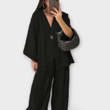 Aurora - Ležerna V-izrez majica i hlače duo