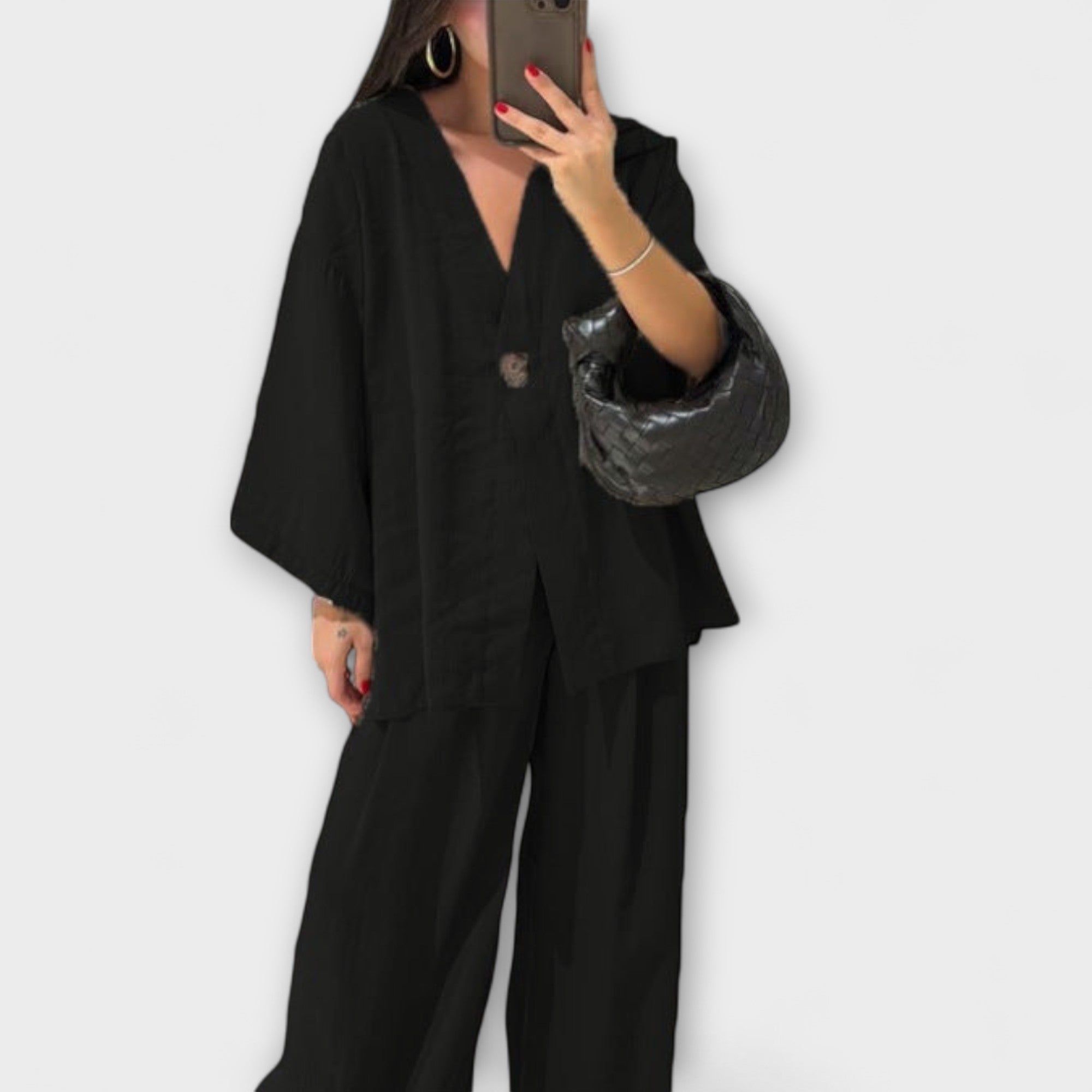 Aurora - Ležerna V-izrez majica i hlače duo