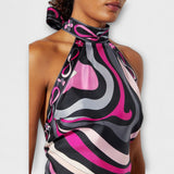 Everly - Set od topa s halter izrezom i asimetrične midi suknje