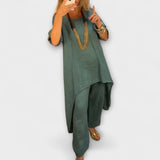 Tabea - Laneni odijelo s okruglim izrezom