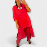 Tabea - Laneni odijelo s okruglim izrezom