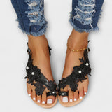 Boho - Udobne sandale s cvjetovima i remenom oko gležnja