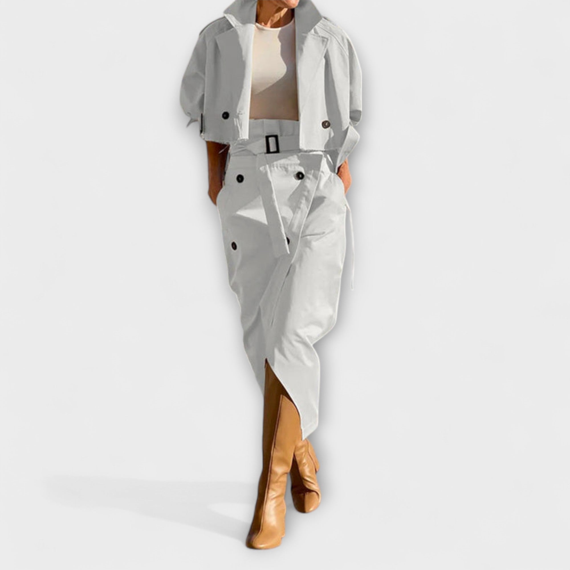 Aurora - Elegantna jakna midi suknja s džepovima