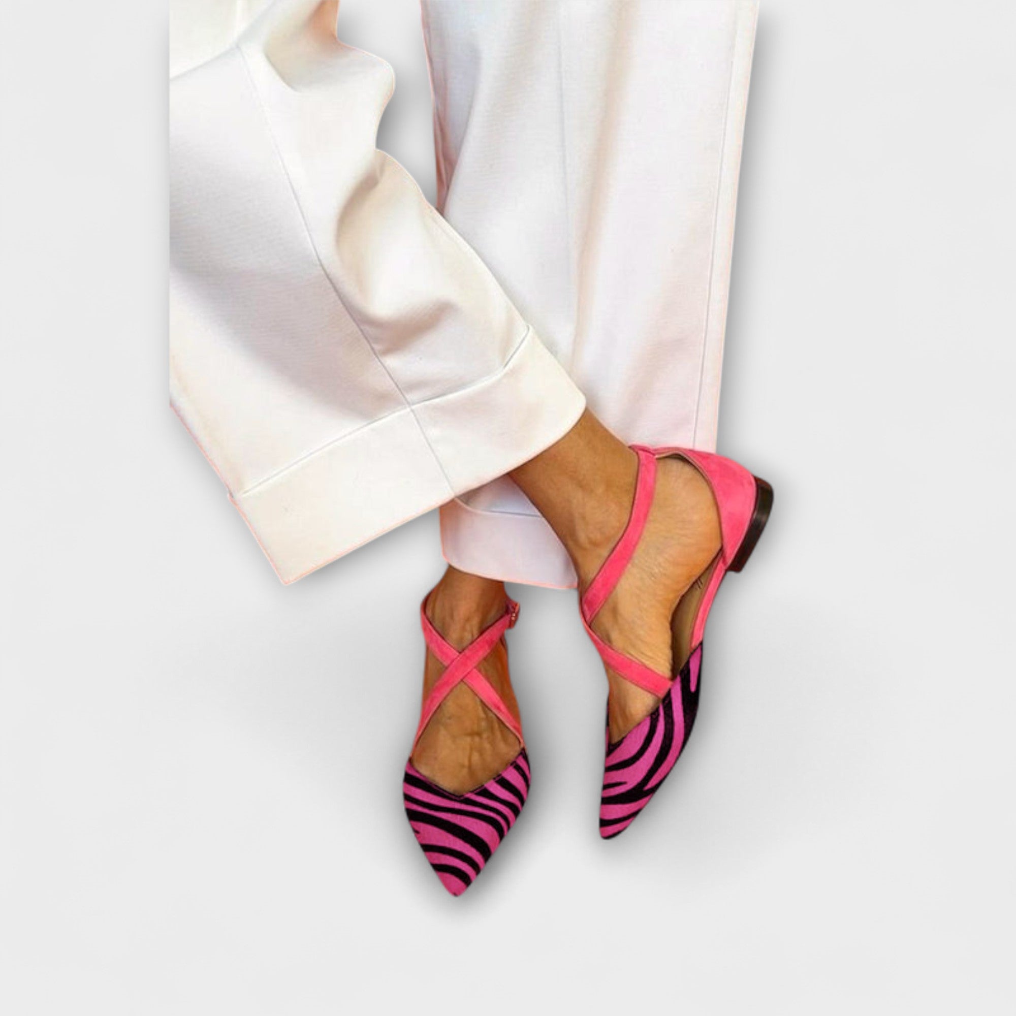 Zarella – Zebra-Flat cipele u Pink Power