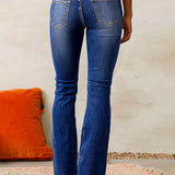 Marylène – Trendi, visoko strukirane traperice s širim nogavicama