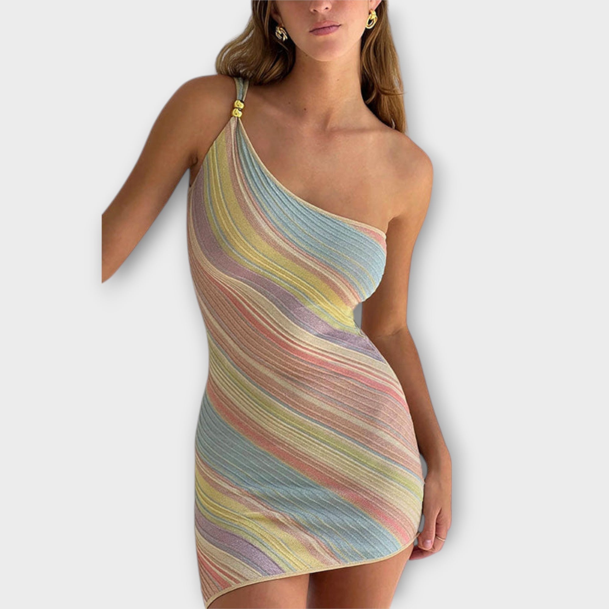 Kira - Trendy Haljina Mini s Jednim Rame