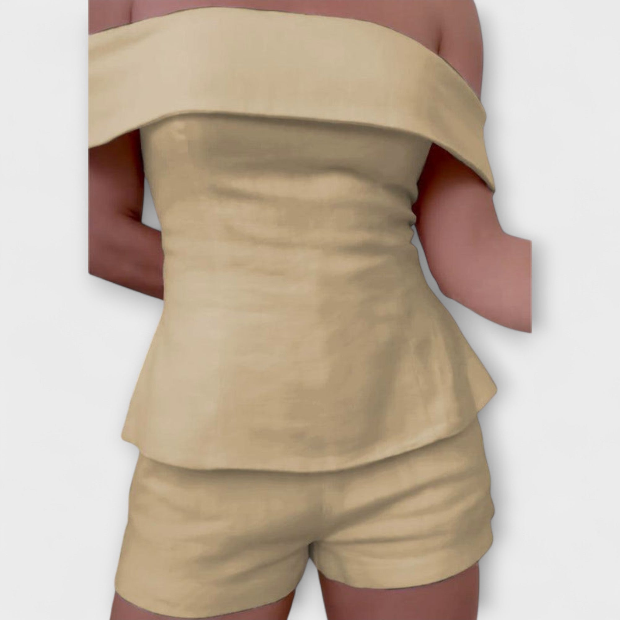 Olivia - Bijeli pamuk-lineni dvodijelni set