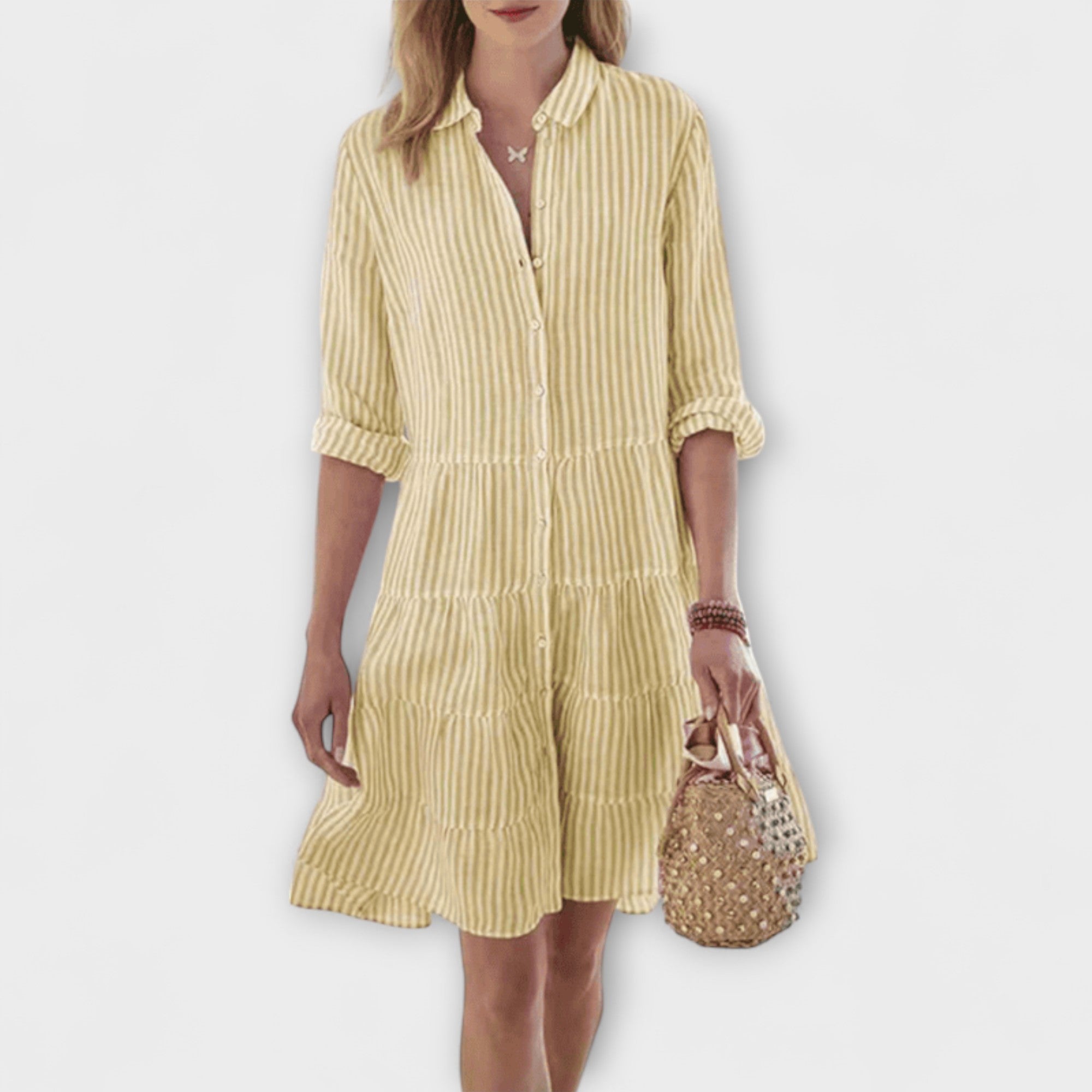 Aurora - Prozračna Prugasta Haljina