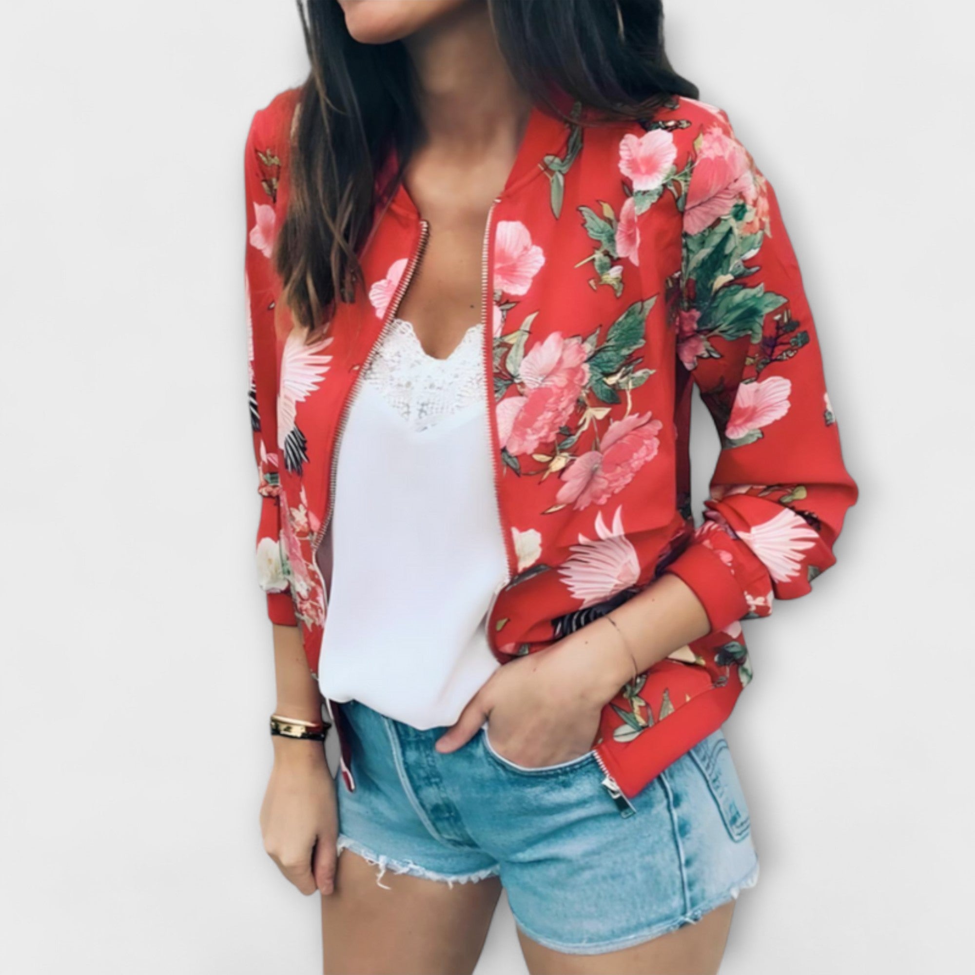 Kaelin - Stylish bomber jakna s cvjetnim uzorkom