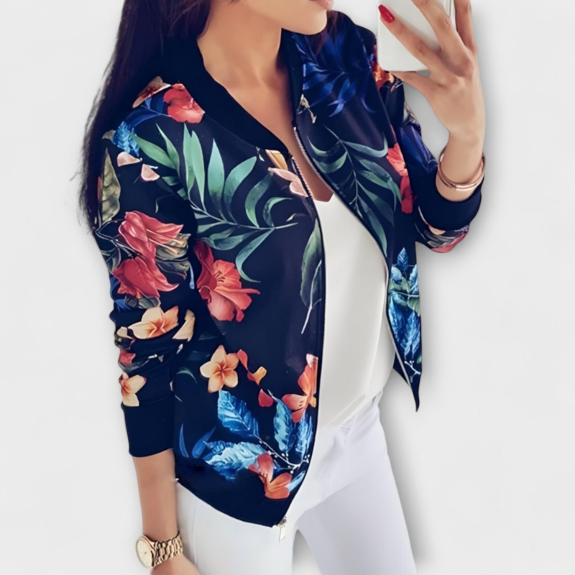 Kaelin - Stylish bomber jakna s cvjetnim uzorkom