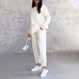 Modni, slobodno vrijeme, dugih rukava s okruglim izrezom & hlače, dvodijelni set